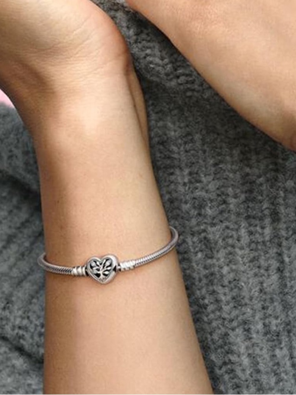 Pandora Sterling Silver Heart Tree of Life Charm Bracelet - Silver